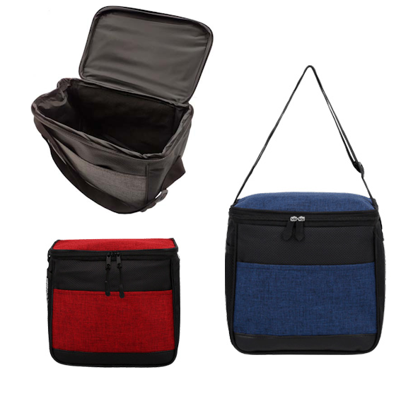 lonchera gris, roja, azul poliester curpiel